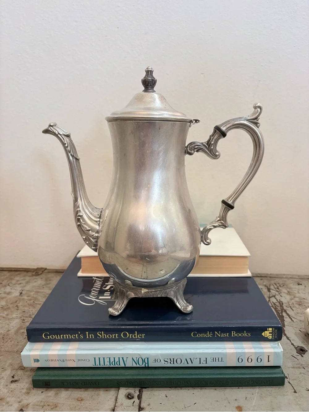 Silver Tone Vintage-Style Coffee Pot